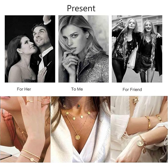 Boho Layered Opal Moonstone Necklace Choker Gold Round Opalite Necklace Clear Quartz Necklace Faceted Crystal Pendant Necklace Chain Jewelry for Women and Girls-Velvo Beauty