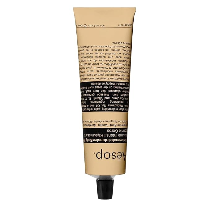 Aesop Rejuvenate Intensive Travel Body Balm | Deeply Nourish Very Dry Skin with Shea Butter and Coconut Oil | 3.4oz / 100 mL-Velvo Beauty