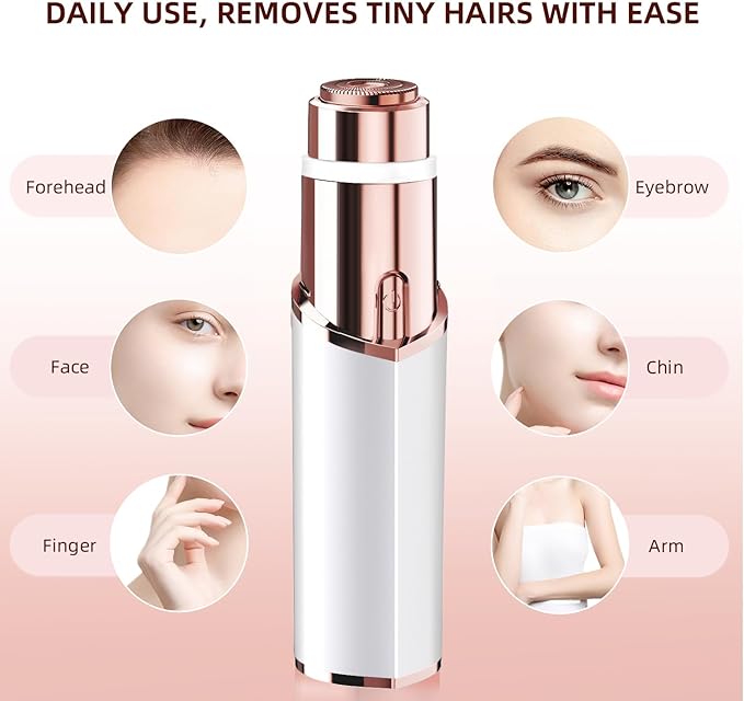 Facial Hair Removal for Women, Portable Lady Shaver, Rechargeable Painless Hair Remover for Face, Upper Lips, Chin, Peach Fuzz-Velvo Beauty