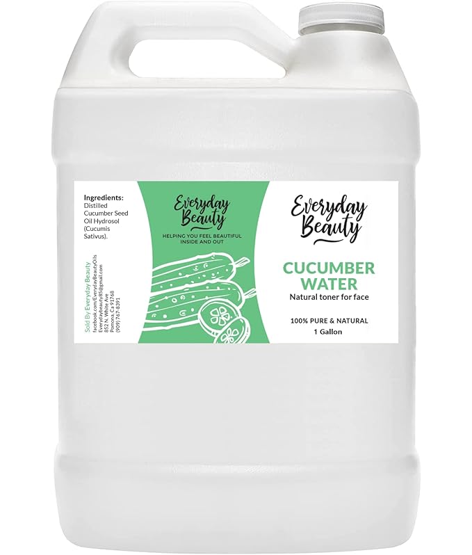 Cucumber Hydrosol Facial Toner - Bulk 1 Gallon All Natural Hydrating Spray Mist for Face and Hair - 100% All Natural Cucumber Water Hydrosol-Velvo Beauty