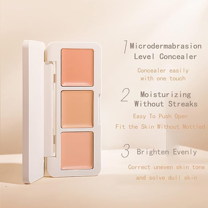 IFiona Tricolor Concealer to Cover Spots,Stains,Acne,Freckles and Brighten Skin Color Concealer Palette-Velvo Beauty