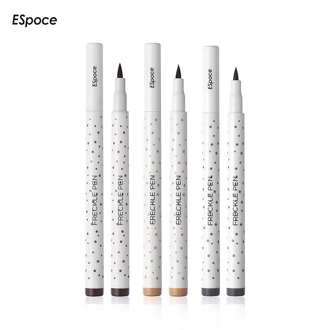 Freckle Pen 3 Colors Waterproof Long Lasting Quick Dry Small Spot Natural Like Face Freckle Makeup Pen, Dark Brown, Light Brown and Grey, Upgrade Design-Velvo Beauty