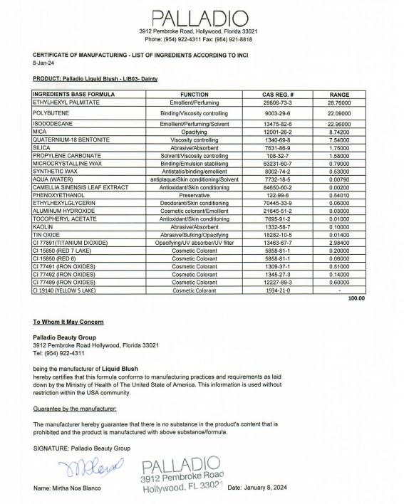 Palladio Liquid Blush for Cheeks & Lips 2-in-1 Makeup Face Blush, Weightless Cream Formula, Smudge Proof Long-Wearing Pigmented Blush, Natural Look Makeup Face Blushes, Shimmer Finish, Dainty-Velvo Beauty