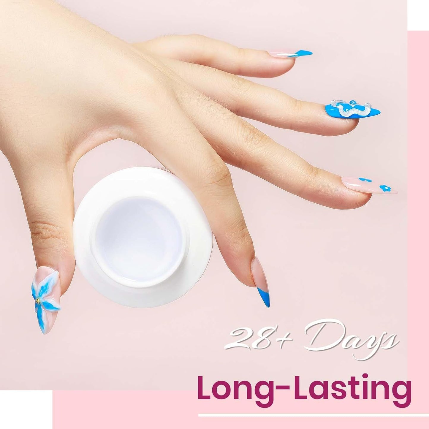 Solid Builder Gel for Nails 2PCS, Sculpting Gel 3D Nail Art Non-Stick Hand, Clear & White, Hard Gels For Nails Modeling, Sculpture, Nail Extension UV/Led Manicure DIY At Home 18g-Velvo Beauty