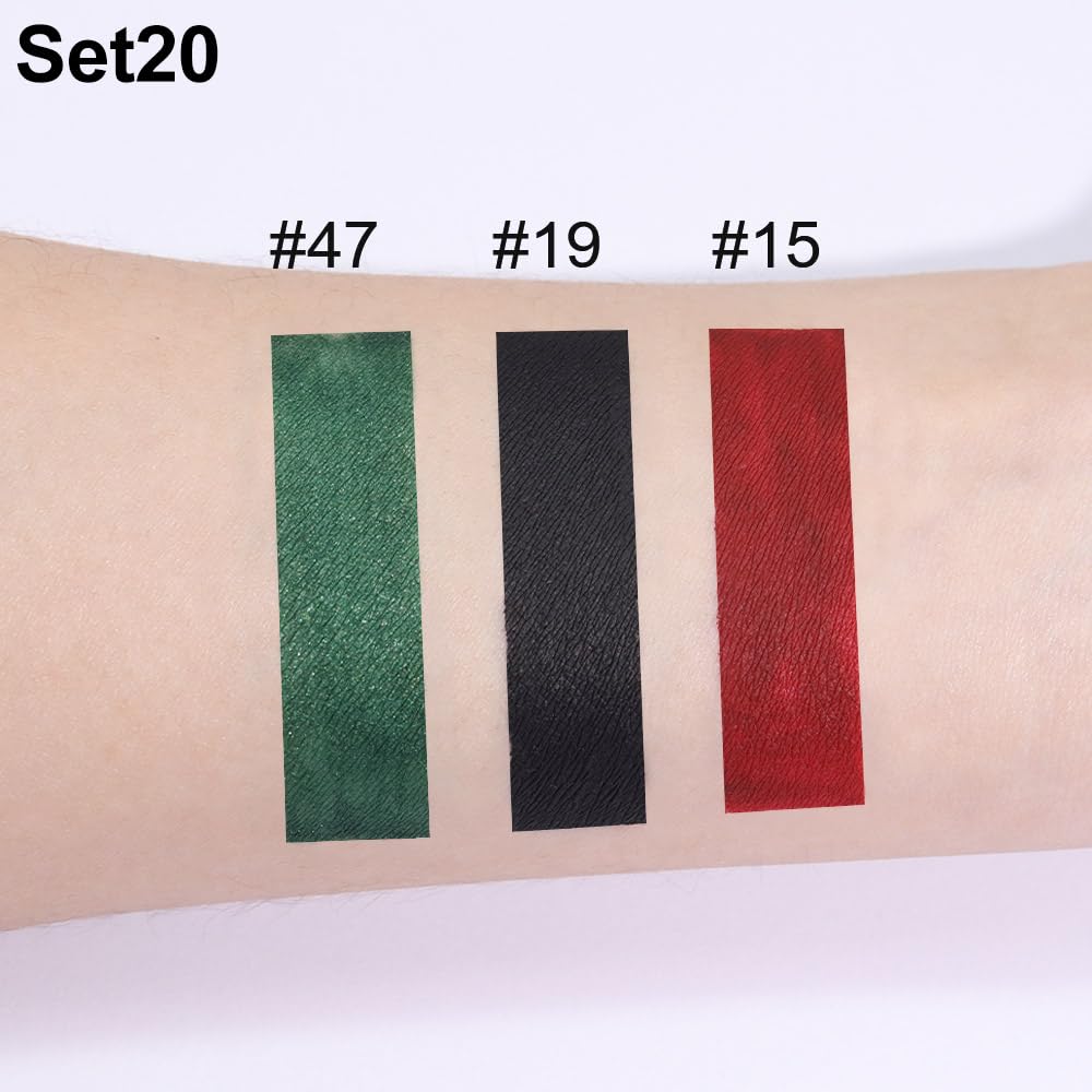 evpct 3Pcs Dark Black Emerald Green Red Matte Liquid Lipstick Lip Stain Sets for Women Matte+Lipstick Long Lasting 24 hr Hours Magic Lipstick 24 Hours original Waterproof 20#-Velvo Beauty
