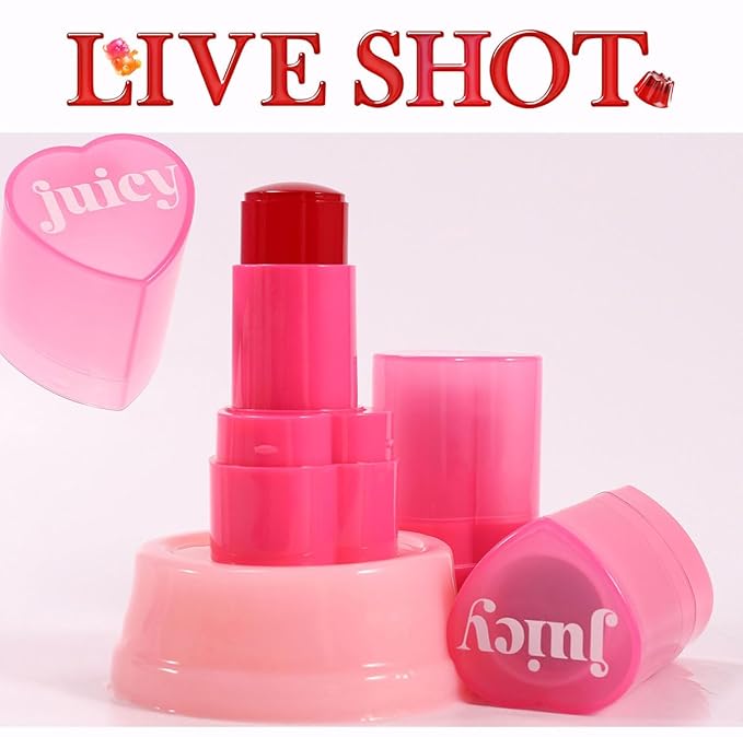 Cooling Water Jelly Tint Stick,Multi-Use Juicy Love Blush, 3-In-1cheek Blush & Eyeshadow & Lip Tinted Long-Lasting Moisture Stick,Bouncy Jelly Texture,Creates A Moist Watercolor Effect (#09, 0.32oz)-Velvo Beauty
