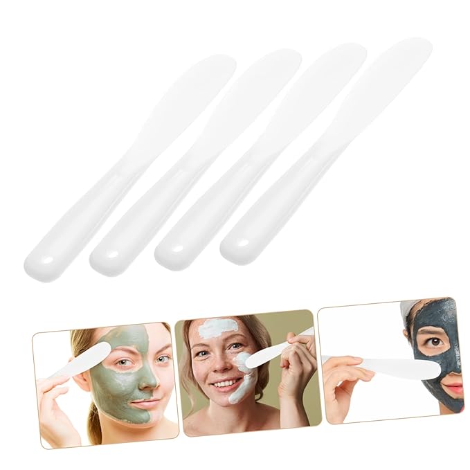Beaupretty 10pcs Tool Stick White Makeup Silicone Makeup Spatula Mini Silicone Spatula Silicone Stirring Tools Spatulas Cosmetic Long Spatula Barber Film Stick Face-Velvo Beauty