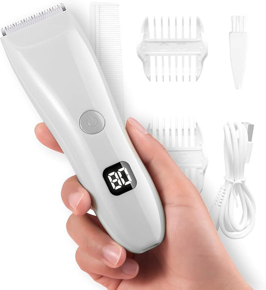 Bikini Trimmer for Women, Electric Razors for Pubic Legs Body Hair, Face Shaver Hair Trimmer Wet/Dry Body Shaver Groomer Replaceable Ceramic Blade Heads Waterproof Hair Removal, Gifts for Women-Velvo Beauty