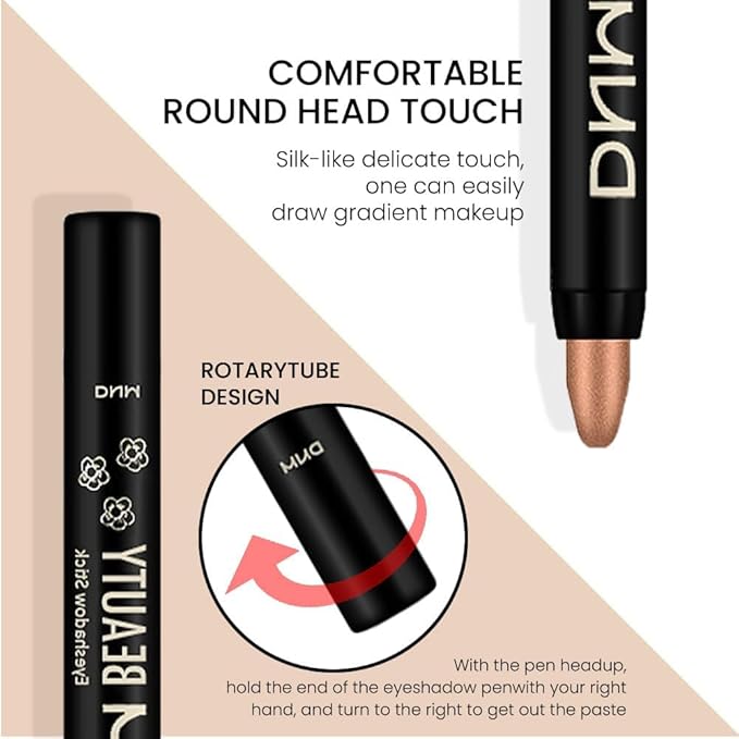 evpct 2Pcs Cream Eyeshadow Sticks Set for Eyes Beige Gold & Bronze Gold Shimmer Eye Crayon Shadow Brightener Stick Pencil Pen Bulk sombras en crema para ojos 05+15-Velvo Beauty