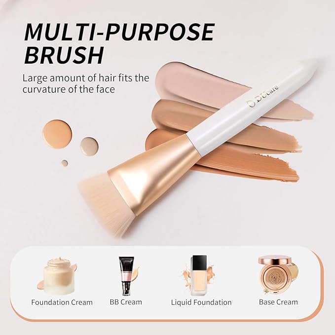 DUcare Contour Brush, Flat Top & Oval Head Face Contouring Brush For Blending & Buffing, Multi-Purpose Face Makeup Brushes for Liquid Foundation/Cream/Facial Mask-Velvo Beauty