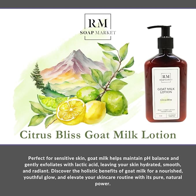 Goat Milk Lotion, Citrus Bliss Fragrance, Hydrating Lotion for Men & Women With Nourishing Goat Milk, Shea Butter, Sunflower Oil & Aloe, Packed With Vitamin A, E & Selenium, 9 Oz-Velvo Beauty