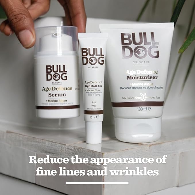 Bulldog Skincare Eye Roll On for Men, Age Defence, Rose, 15 ml-Velvo Beauty