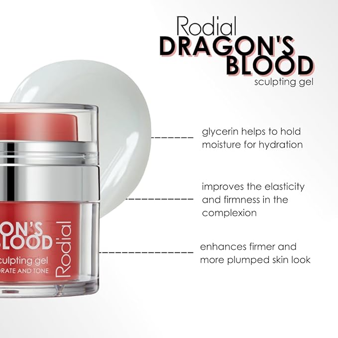 Rodial Dragon's Blood Sculpting Gel 0.3 fl oz - Rejuvenating, Ultra-Hydrating Face Cream - Refreshing Gel/Cream Formula - Triple Action Collagen Formula for a Firmer, Tighter and Smoother Skin Look-Velvo Beauty