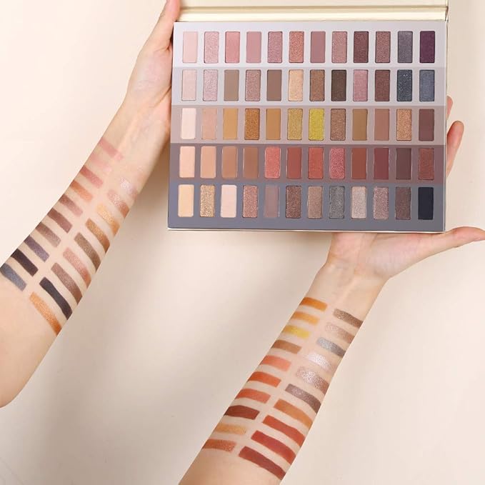 UCANBE 60 Colors Naked Eyeshadow Palette + Makeup Brush Set, All in One Nude Neutral Smokey Makeup Pallet with Brushes, Pigmented Warm Matte Shimmer Powder Eye Shadows Cosmetic Halloween Beauty Kit-Velvo Beauty