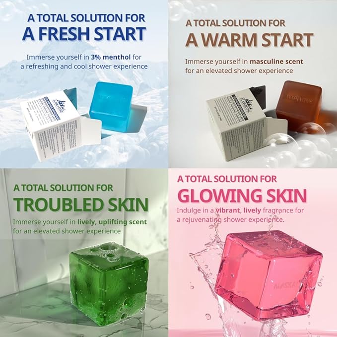 Luxury Shower Bar (Pack of 4) Perfumed Body Soap with Long-Lasting Fragrance Softens & Hydrates Skin Long Lasting Scent Rich Foam Bundle Value Set Body Wash Shampoo Deodorant-Velvo Beauty