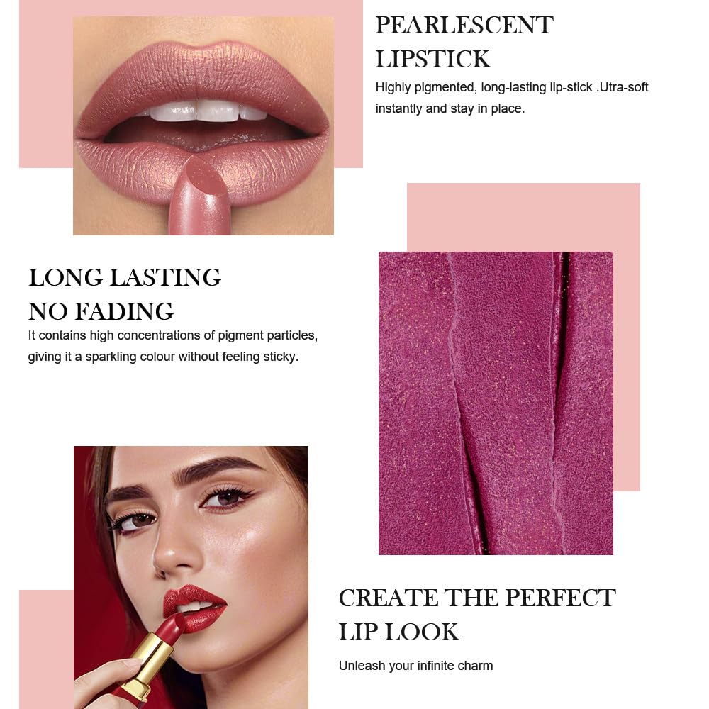 3Pcs Nude Pink Metallic Lipstick Lip Gloss for Women Set,Lightweight Shimmer Frosted Long Lasting Lipstick,Glitter Lip Stain Waterproof Smudge Proof 24 Hour Full Coverage Lip Makeup,Vegan(07,08,09)-Velvo Beauty