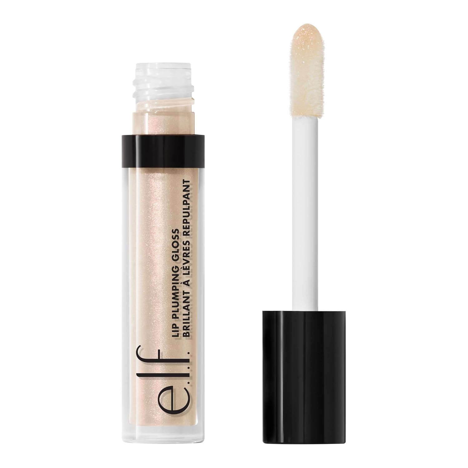 e.l.f. Lip Plumping Gloss, High-Shine Sheer Color, Hydrates & Creates Fuller Lips With Vitamin E, Vegan & Cruelty-Free, Pink Sugar, 0.1 Fl Oz-Velvo Beauty