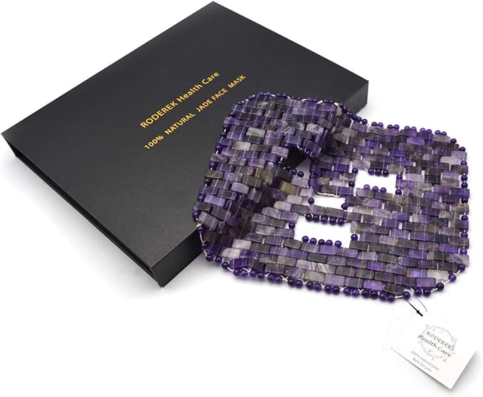 Jade Face Mask, Jade Mask for Relieving Face & Eye Puffiness Migraine, Anti Wrinkle Mask Therapy, Yoga Meditation Tools (Amethyst)-Velvo Beauty