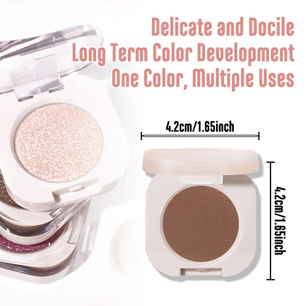 Single Nude Coffee Brown Matte Eyeshadow,Bright Intense Monochrome Eye Shadow,Apply Makeup Easily,Matte Pressed Powder Single Eyeshadow,24 Hour Eye Makeup Longwear Waterproof-Velvo Beauty