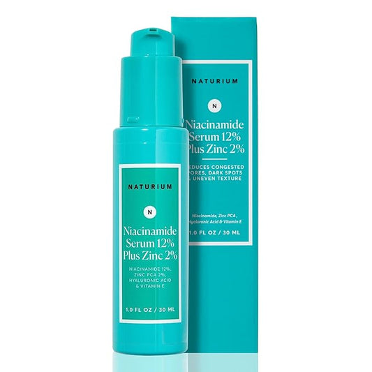 Naturium Niacinamide Face Serum 12% Plus Zinc 2%, Anti-Aging, Pore Minimizer & Dark Spot Corrector with Hyaluronic Acid & Vitamin E, Vegan & Cruelty-Free, 1 oz-Velvo Beauty
