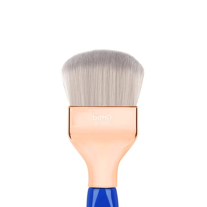Bdellium Tools Professional Makeup Brush - Golden Triangle 972 Large Rounded Double Dome Blender - With All Vegan and Soft Synthetic Fibers, For Foundation Application & Blending (Blue, 1pc)-Velvo Beauty