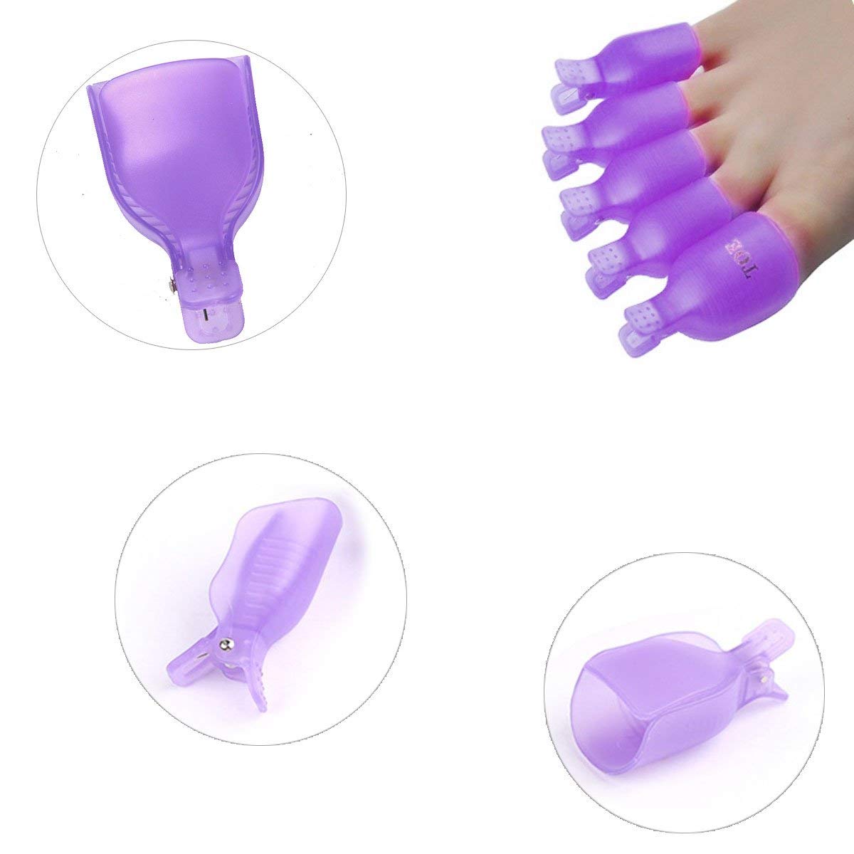 650 Pcs Lint Free Nail Wipes 2" x 2" Nail Polish Removers Cotton Pads and 20 Pcs Reusable Toes & Fingers Nail Soak Off Clips-Velvo Beauty