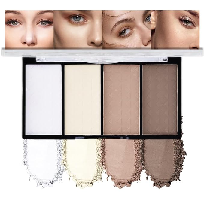 4-Color Contour Makeup Palette, Blush Highlighter Bronzer Powder Kit, Face Cosmetics Gift Set (02#, 1 Count (Pack of 1))-Velvo Beauty