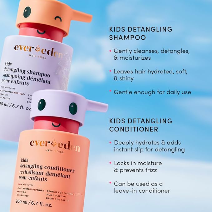 Evereden Kids Shampoo | Tear-Free Detangling Shampoo for Girls with Curly or Straight Hair | Clean, Non-Toxic, and Gentle Haircare | Sulfate-Free, Hypoallergenic, Safe for Daily Use | 6.7 fl oz-Velvo Beauty