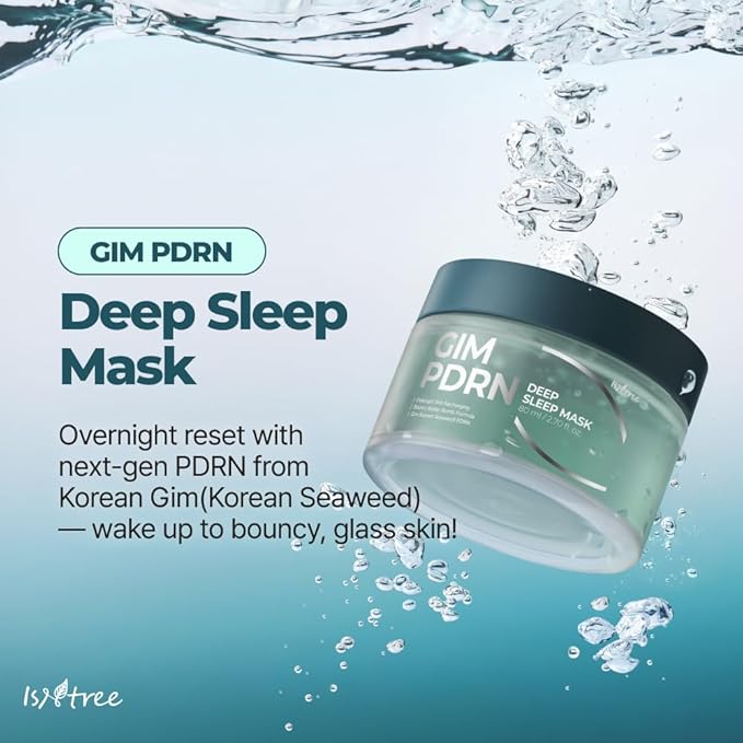 IsNtree Gim PDRN Deep Sleep Mask 80ml, 2.7 fl oz | Korean SEAWEED Skincare Sleeping Mask gel | Night Cream | Facial Mask | Overnight Gel mask for Hydration & Skin Bounce-Velvo Beauty