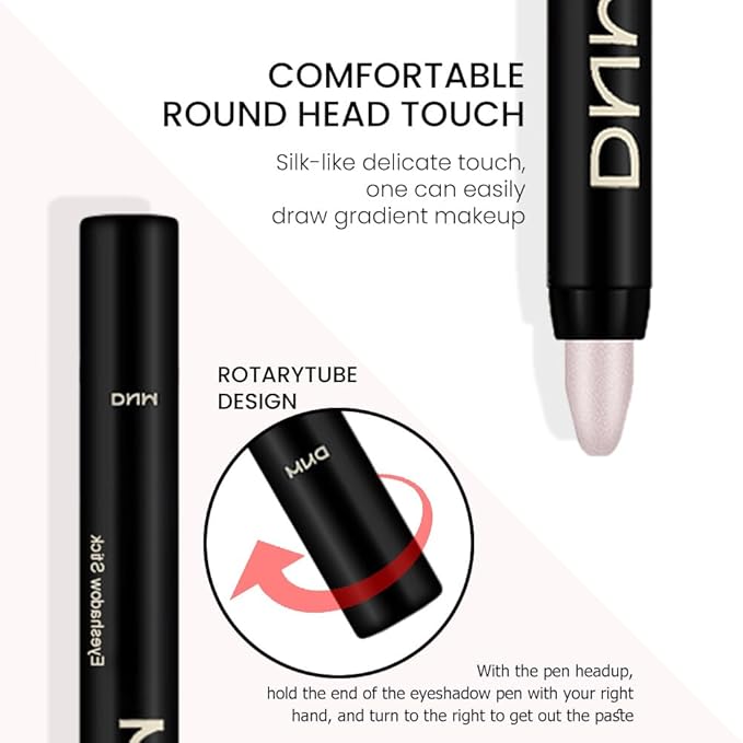 evpct 2Pcs Cream Eyeshadow Brightener Sticks Set for Eyes Waterproof, Champagne Shimmer & Pearl Shimmer Matte Metallic Eye shadow Stick Pencil Pen Bulk sombras en crema para ojos 17 +18-Velvo Beauty