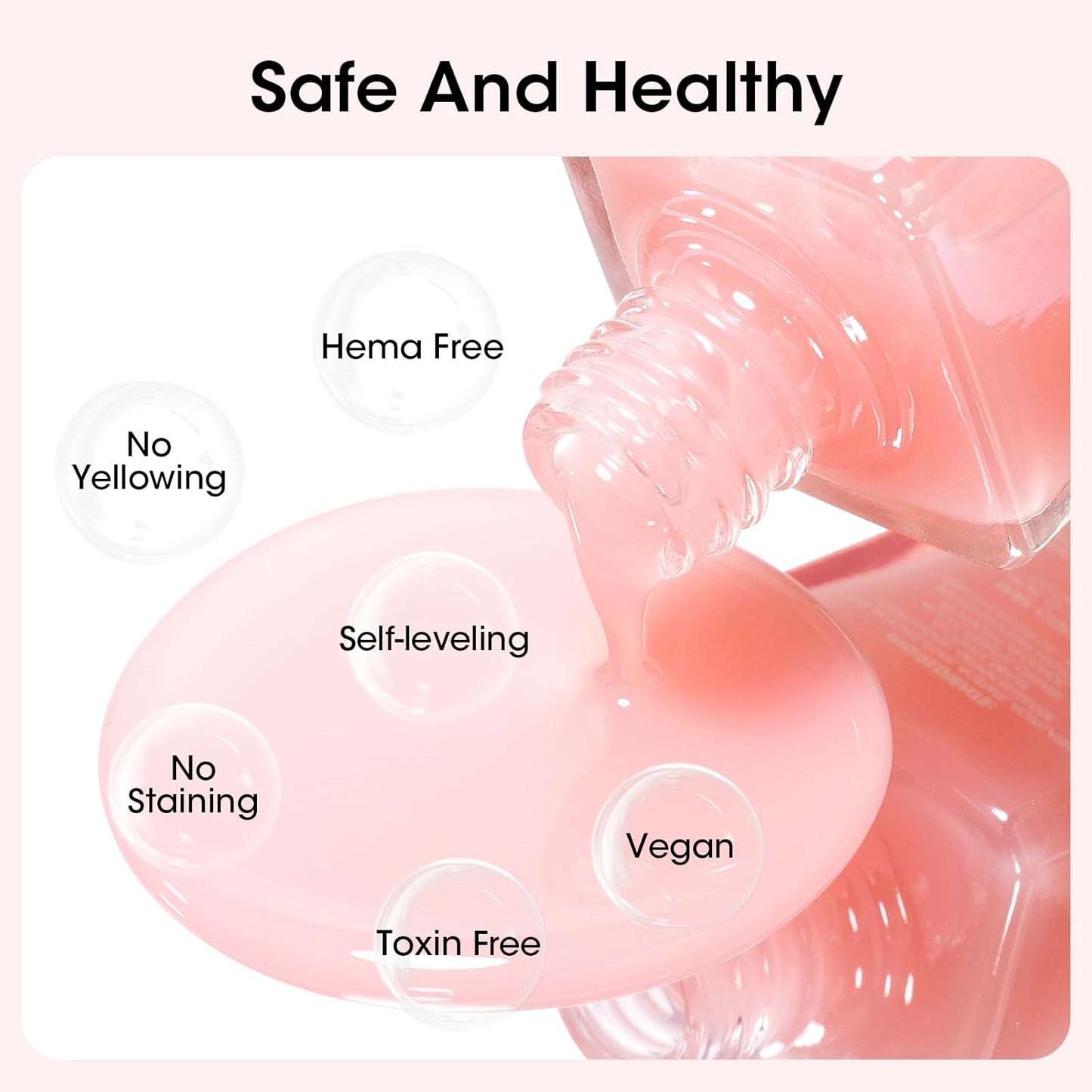 GELLEN 4‑in‑1 Clear Nail Polish Base Coat Sheer Tinted Milky Pink, Ridge Filler, Nail Strengthener & Concealer, Calcium Formula Strengthens Nails, Enhances Natural Look, No HEMA, Anti-yellowing-Velvo Beauty