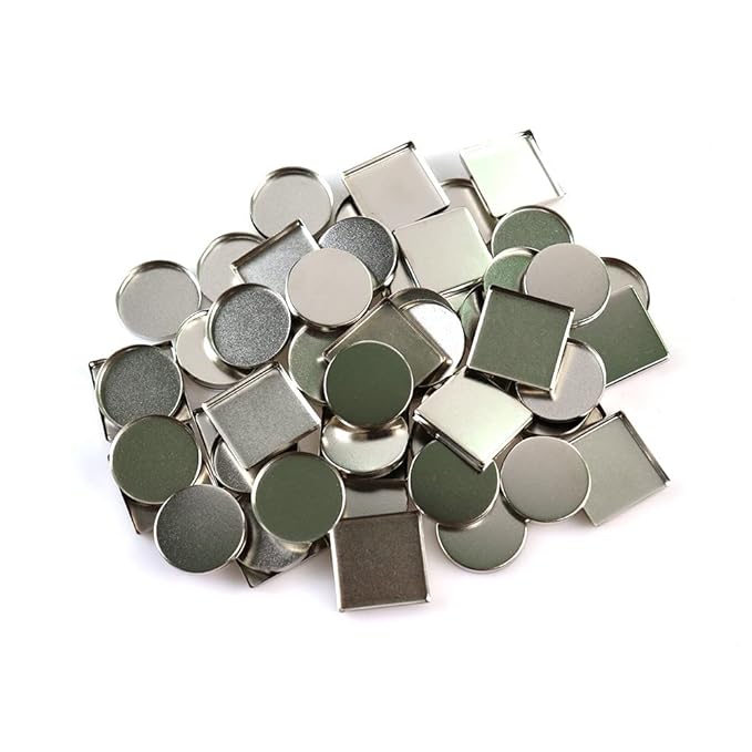 50 Pcs Empty Square Metal Pans, Makeup Palette Pans for Eyeshadow Magnetic Cosmetic Palette Size 26mm (Square - 50 Pcs)-Velvo Beauty