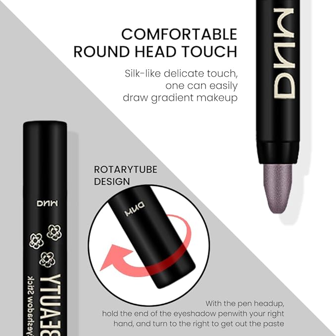 evpct Smoky Amethyst Shimmer Cream Eye Shadow Brightener Sticks Set for Eyes, Smoky Shimmery Matte Pencil Eye shadow Applicator Stick Pen Palette Makeup Waterproof sombras en crema para ojos 24#-Velvo Beauty