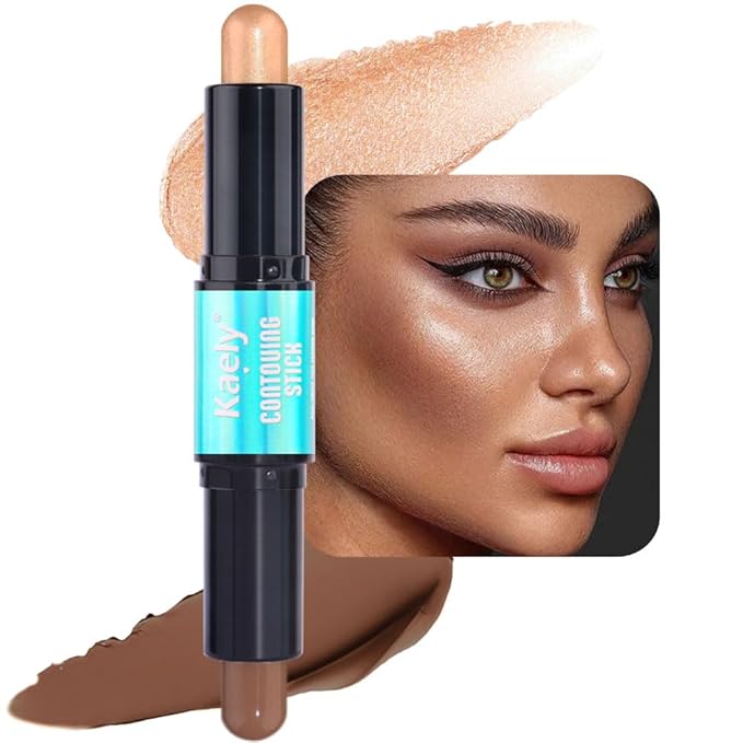 evpct 2in1 Face Shaping & Contouring Stick Cream Contour Concealer Bronzer Stick Makeup Kit for Beginner Face Highlighter Makeup Stick contorno maquillaje de maquillaje profesional,NEW Deep-Velvo Beauty
