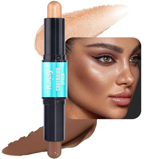 evpct 2in1 Face Shaping & Contouring Stick Cream Contour Concealer Bronzer Stick Makeup Kit for Beginner Face Highlighter Makeup Stick contorno maquillaje de maquillaje profesional,NEW Deep-Velvo Beauty