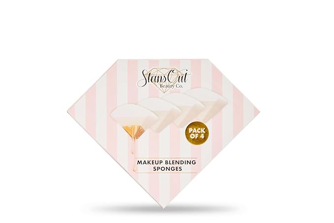 StansOut Beauty Sponge 4-Pack – Streak-Free, Airbrushed Finish | Reusable, Quick-Drying, Latex-Free | Multi-Angle Blending Sponge for Cream, Liquid & Powder | Pro Makeup Applicator-Velvo Beauty