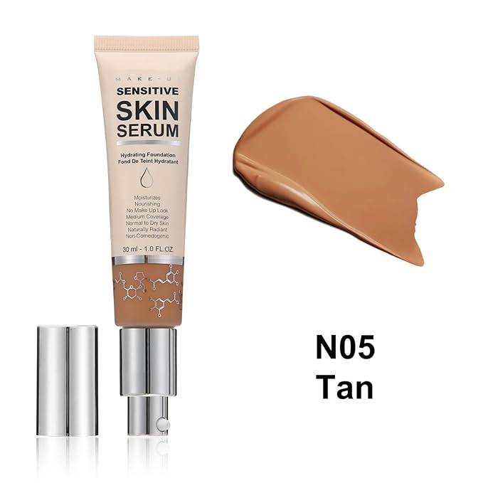 MAEPEOR Hydrating Foundation 6 Colors Full Coverage Liquid Foundation Naturally Mattle Oil-Control Foundation for All Skin Tone (05 Tan)-Velvo Beauty