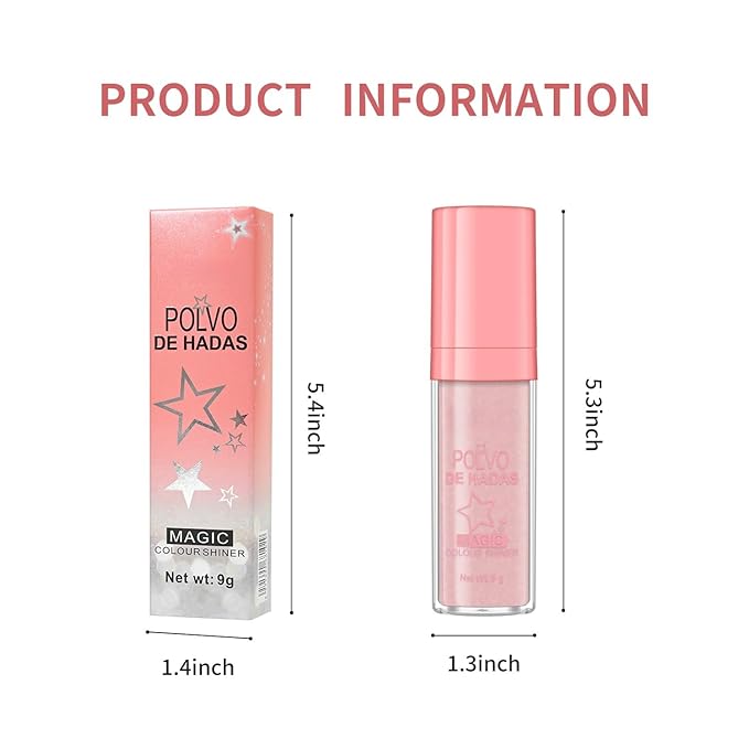 Polvo De Hadas Fairy Dust Highlight Patting Powder - Full Body Contouring and Clavicle Pearlescent Patting Powder for Face and Eye, Christmas Sparkling Body Glitter (#02 Fairy Pink)-Velvo Beauty