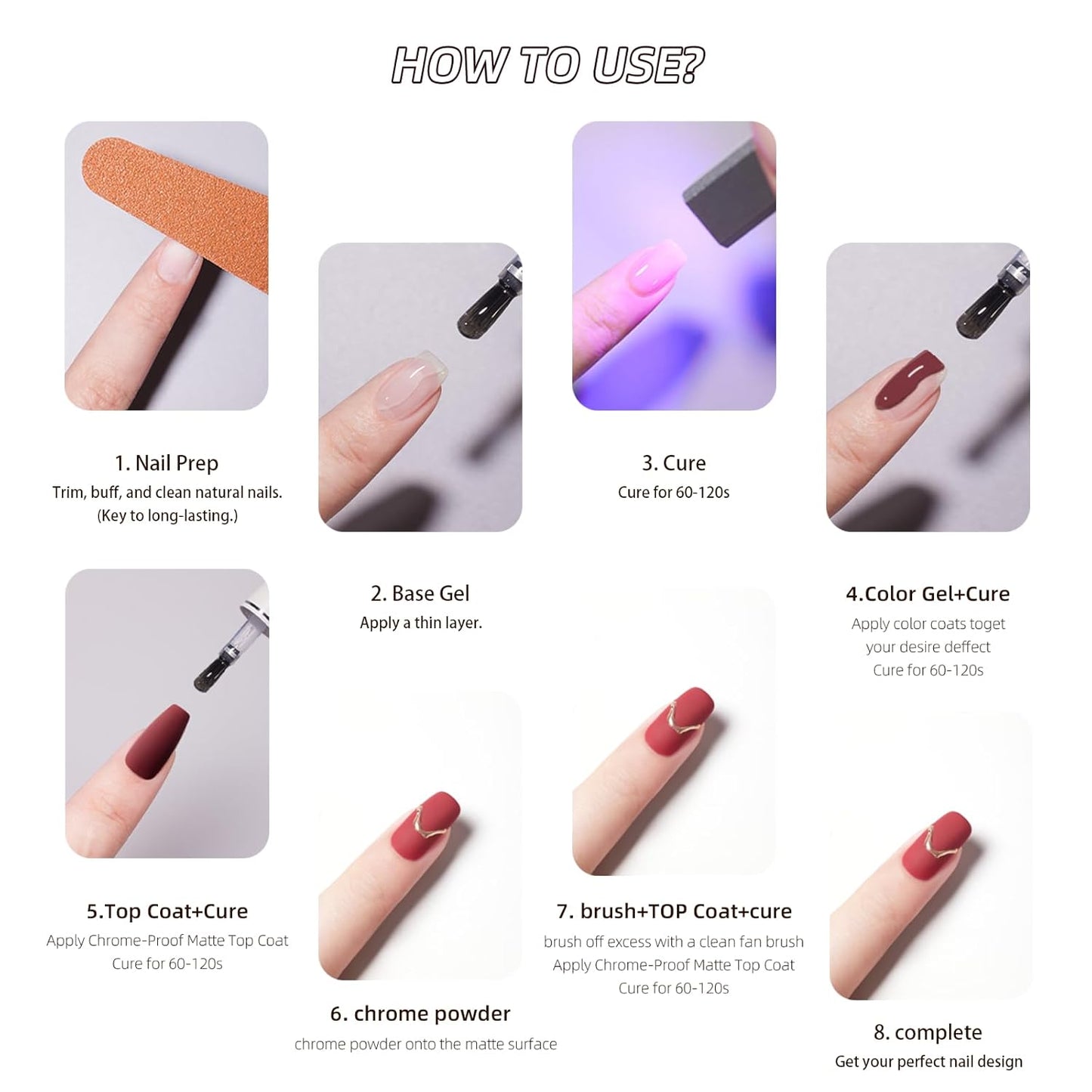 PERFECT COLOR Chrome-Proof Matte Top Coat, UV/LED Cured Gel Nail Polish, Anti-Stick Long-Lasting Formula, 0.5 Fl Oz-Velvo Beauty