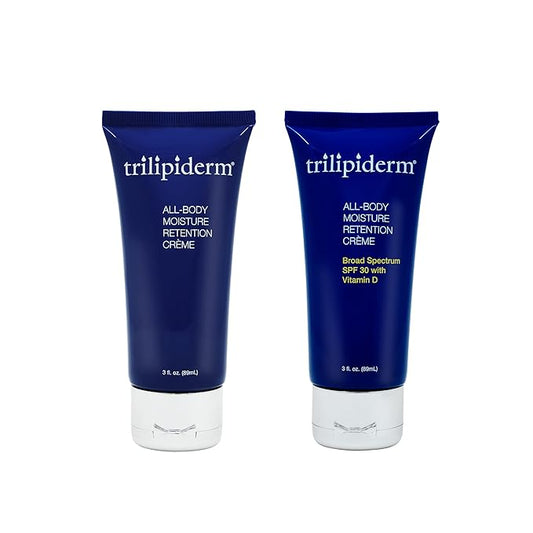 Trilipiderm Travel Size Moisturizer Sunscreen 3oz – The Stowaways Overnight, Travel Size, Getaway – Hydration for Body and Face 1 x SPF 30 Sunblock and 1 x All-Body Moisturizer-Velvo Beauty