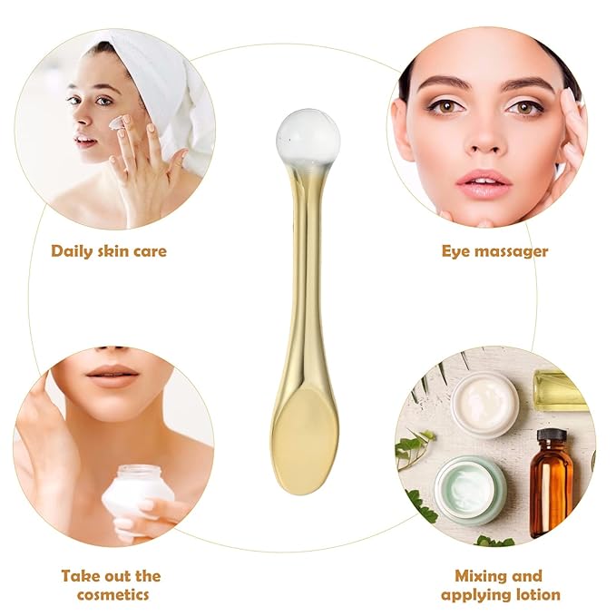 EXCEART 6pcs Metal Makeup Spatula Mini Spoon Eye Cream Massage Sticks Beauty Scoop for Facial Cosmetic Face Cream-Velvo Beauty