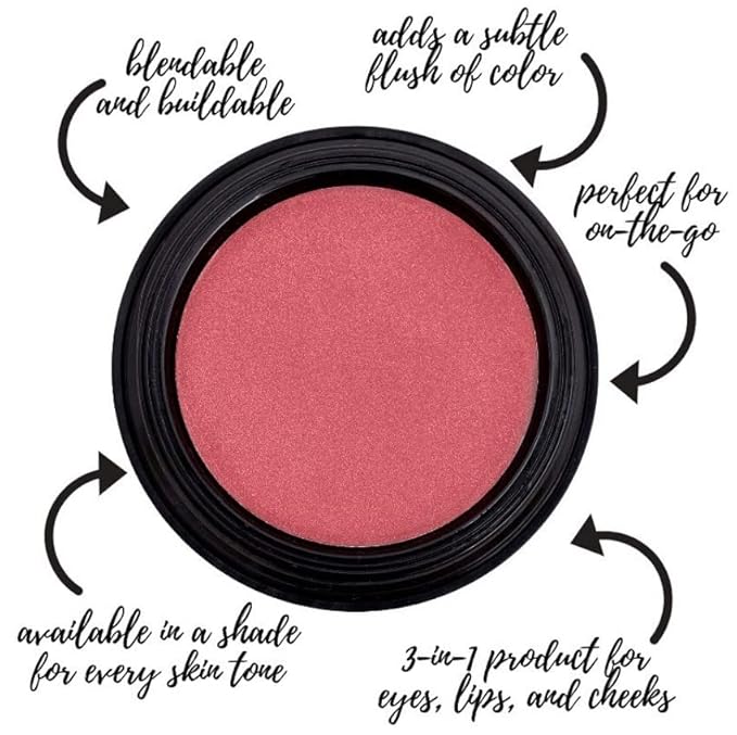 Gabriel Cosmetics Multi Pot (Conch - Rose/Silver Shimmer),3-in-1 Eyes, Lips, Cheeks, Natural, Paraben Free, Vegan, Gluten-free, Cruelty-free, Non GMO, 0.08 oz.-Velvo Beauty
