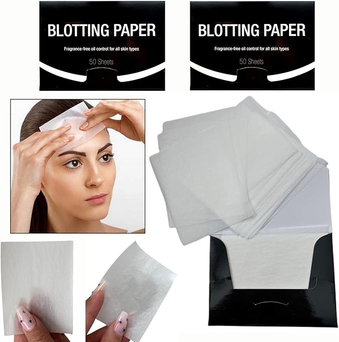 2 Pks FRAGRANCE-FREE Unscented Natural Abaca Blotting Paper - 100 Oil Blotting Sheets - Makeup Friendly UNISEX Oily Skin Shine Blotter Photography Zoom Meetings Travel Gym School - MADE IN TAIWAN-Velvo Beauty