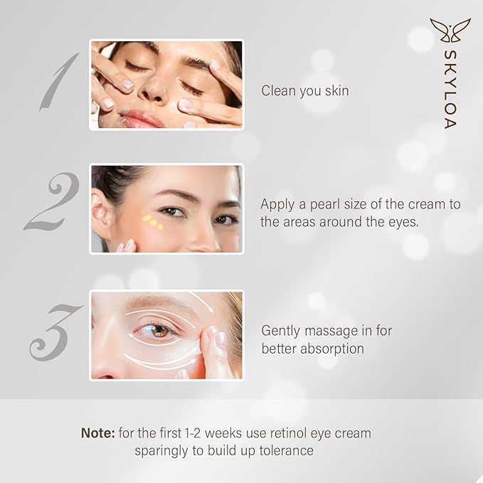 Retinol Eye Cream Anti Aging: Under Eye Cream for Dark Circles and Puffiness Bags - Retinol Eye Serum - Under Eye Serum with Caffeine and Hyaluronic Acid - Visibly Reduces Wrinkles Fine Lines(20ML)-Velvo Beauty