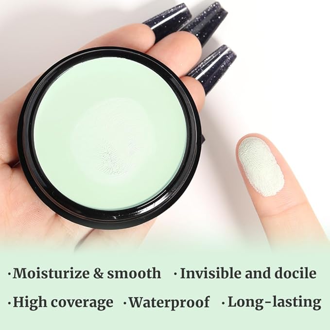 Kaely Color Correcting Concealer,Cream Pot Concealer Full Coverage,under Eye Concealer Palette for Conceals Dark Circles,Waterproof Foundation Face Makeup,08 Green-Velvo Beauty