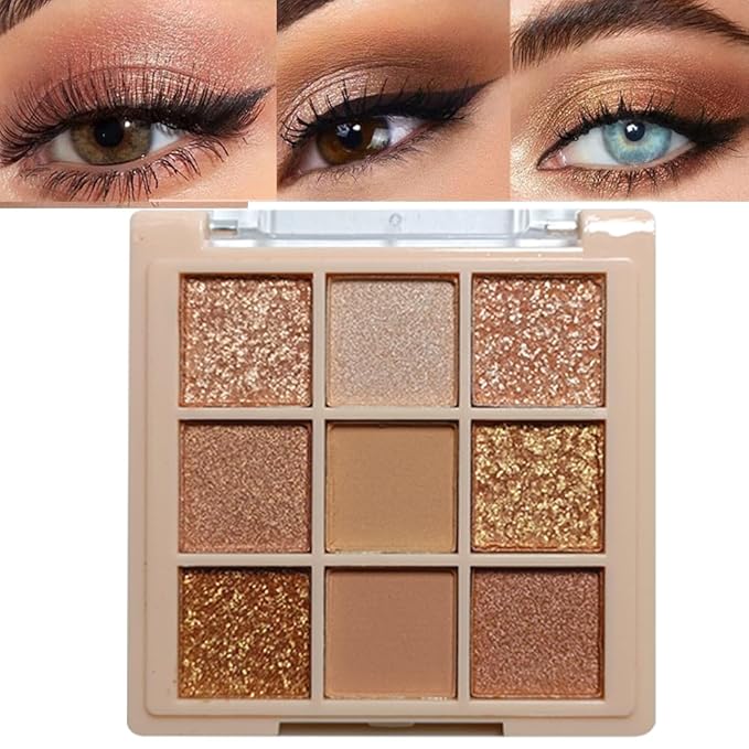 Eyeshadow Palette Makeup- 9 Colors Naked Eyeshadow Palette Matte Shimmer Korean Natural Eye Shadow palettes Highly Pigmented Naturing-Looking Long Lasting (#04)-Velvo Beauty