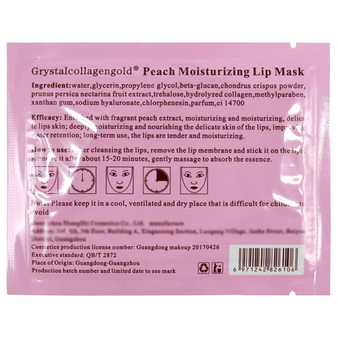 Adofect 30 Pieces Peach Moisturizing Collagen Lip Masks Crystal Lip Care Gel Pads Patches, Mouth & Lips Age Defying Masques - Great for Anti-Chapped, Anti-Wrinkle, Plump Your Lips, Rose Red-Velvo Beauty