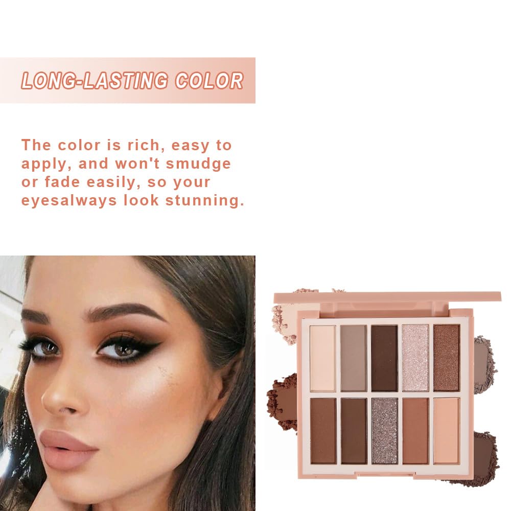 Neutral Nude Eye Shadow Palette,Matte Brown Bronze Naked Cream Eyeshadow Palette,Make Up Pallets for Women Natural Eyeshadows for Eyes Long Lasting Naturing-Looking-Velvo Beauty