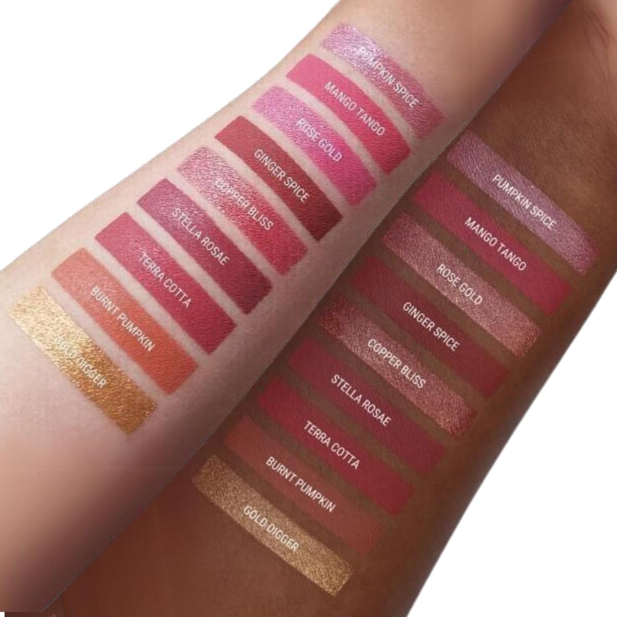 Aromi Metallic Liquid Lipstick | Rosy Peach Lip Color with Shimmery Finish, Vegan. Cruelty-free, Long-lasting and Smudge Proof, Gluten Free (Pumpkin Spice)-Velvo Beauty
