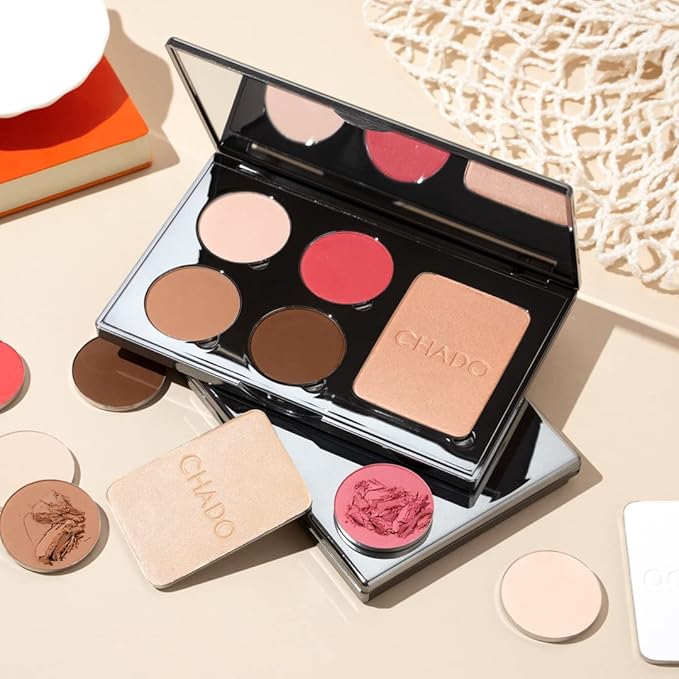 Monts & Merveilles Face Palette – Cream | Bronzer, Concealer, Contour, Blush, Setting Powder | Long Lasting | Face and Cheek Sculpting Palette | Refillable | Cruelty Free (Light to Medium Skin)-Velvo Beauty